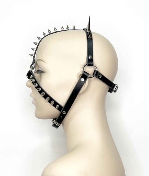 Icarus Spiked Leather Face Mask - Image 3