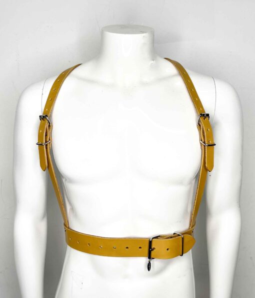 Finn Hinged Men's Leather Chest Harness - Image 7