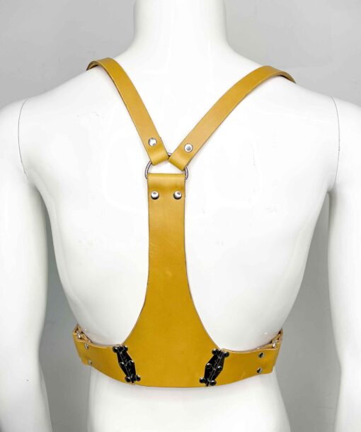 Finn Hinged Men's Leather Chest Harness - Image 8
