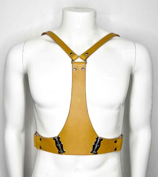 Finn Hinged Men's Leather Chest Harness - Image 4