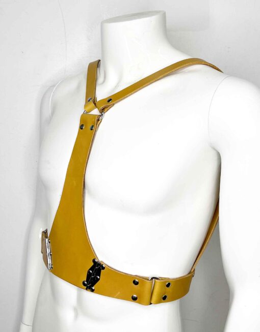 Finn Hinged Men's Leather Chest Harness - Image 5