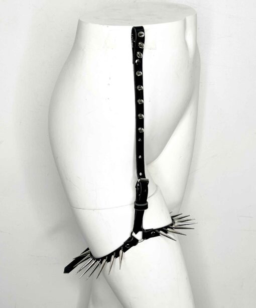 Icarus Single Spiked Leather Leg Garter - Image 2