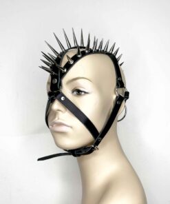 Andromeda Spiked Leather Headdress Mask