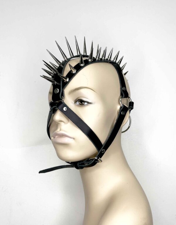 Andromeda Spiked Leather Headdress Mask