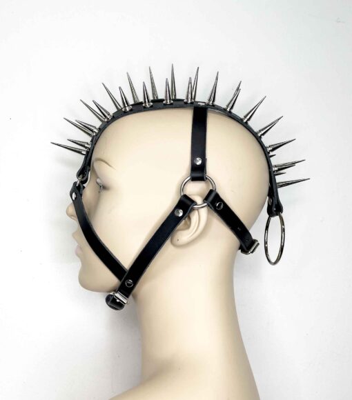 Andromeda Spiked Leather Headdress Mask - Image 3