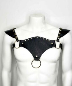 Archer Black Leather Chest Harness