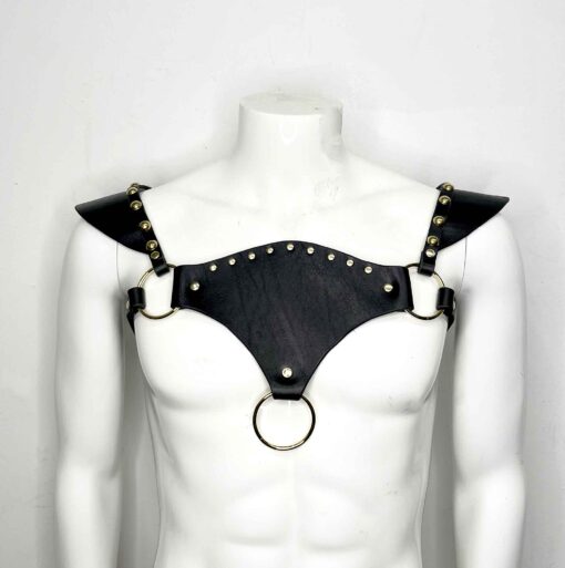 Archer Black Leather Chest Harness