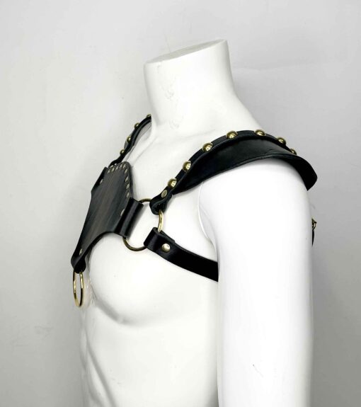 Archer Black Leather Chest Harness - Image 3