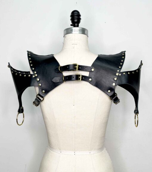 Archer Black Leather Shoulder Mantle - Image 4