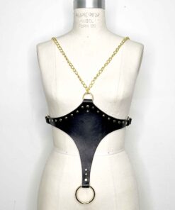 Archer Chain and Leather Underbust Harness