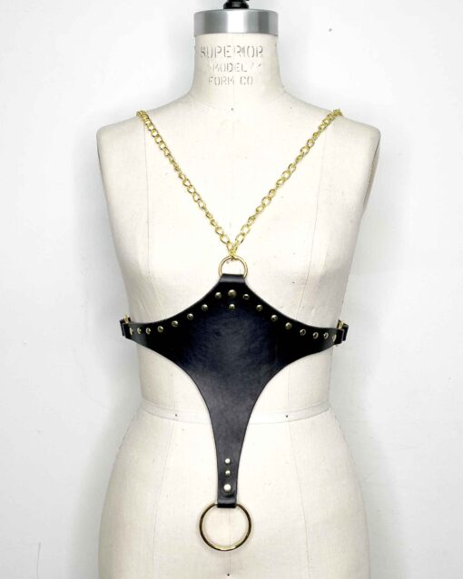 Archer Chain and Leather Underbust Harness