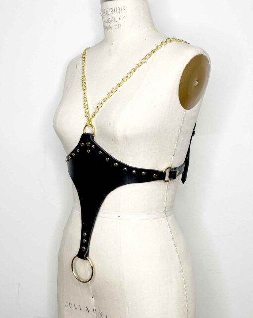 Archer Chain and Leather Underbust Harness - Image 2