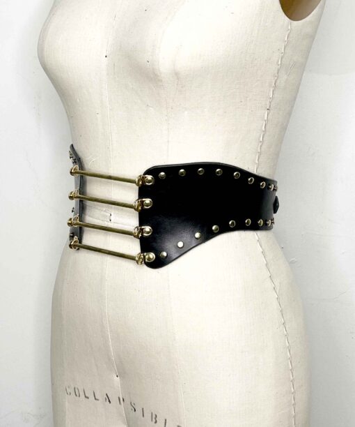 Archer Wide Leather Waist Cincher Belt - Image 2